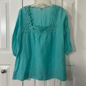 Siganka Turquoise Ladies Top-Size S (runs big-more like Large)